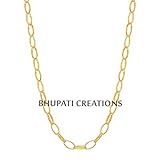 Yellow gold vermeil chain, women gold chain necklace, handmade silver gold chain, carabiner lock cha | Amazon (US)