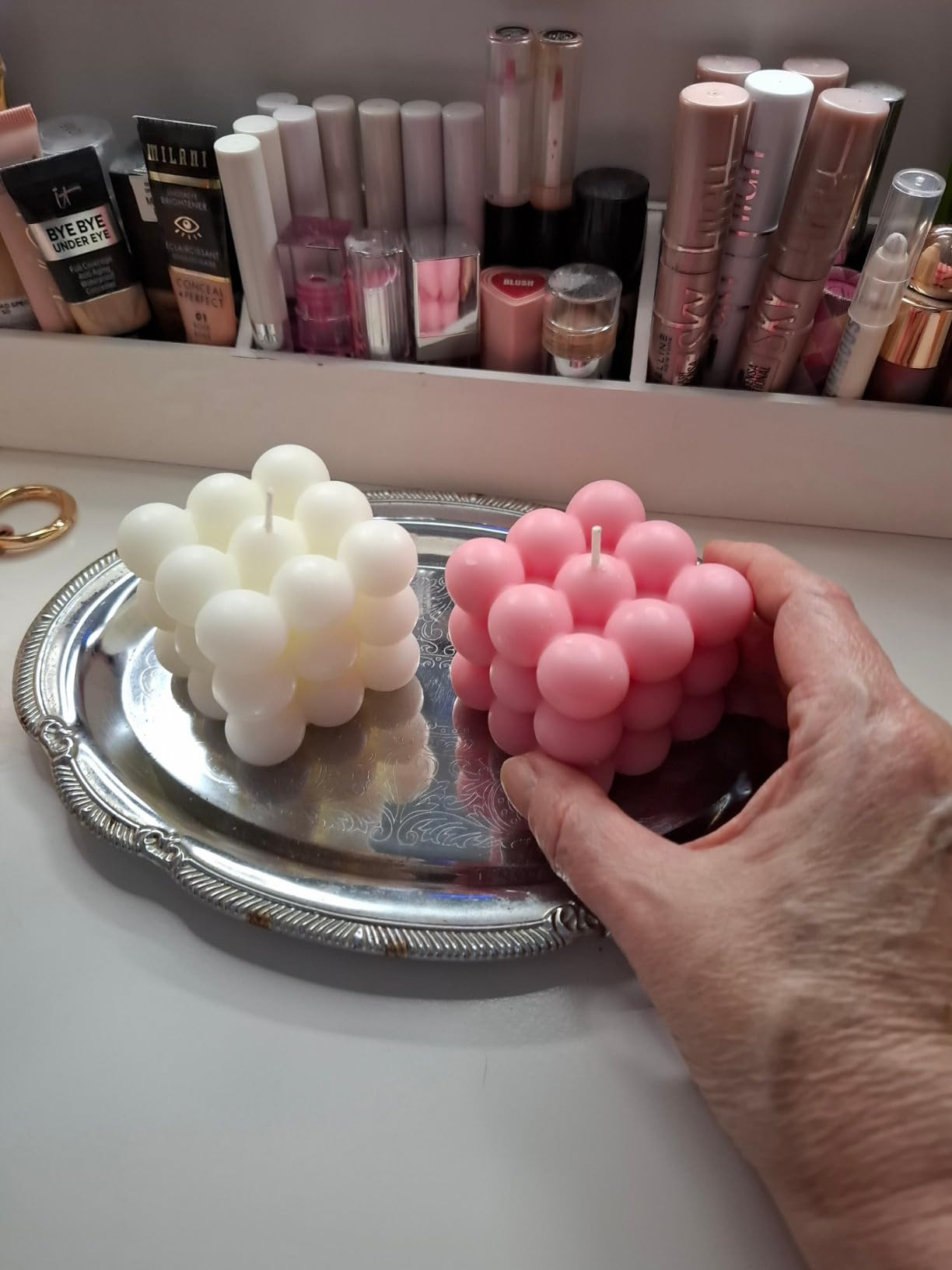 Bubble Candle - Cube Soy Wax Candles, Home Decor Candle, Scented Candle Set 2 Pieces, Home Use an... | Amazon (US)