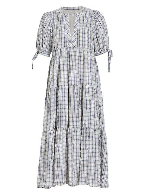 Gingham Tiered Dress With Bow-Tie Sleeves | Saks Fifth Avenue