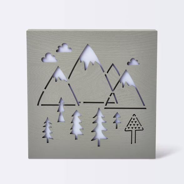 LED Light Box Mountains - Cloud Island™ Light Gray | Target