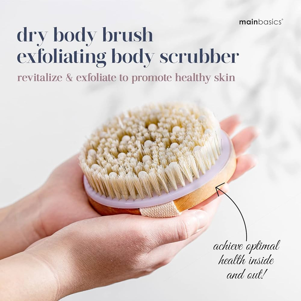 MainBasics Dry Brush | Dry Brushing Body Brush for Lymphatic Drainage, Dry Skin, Cellulite, Blood... | Amazon (US)