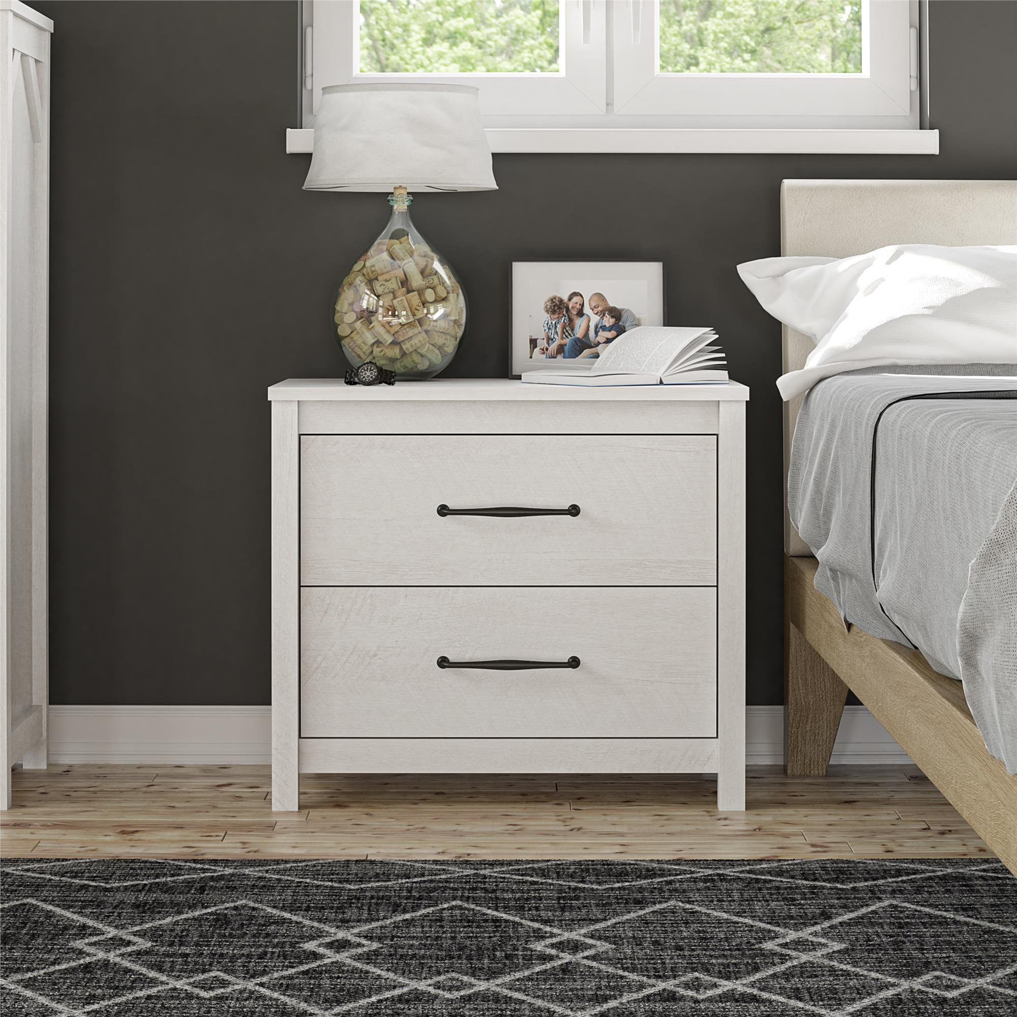 Ameriwood Home Abilene Nightstand, Ivory Oak | Walmart (US)