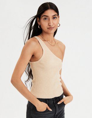 AE One Shoulder Sweater Tank Top | American Eagle Outfitters (US & CA)