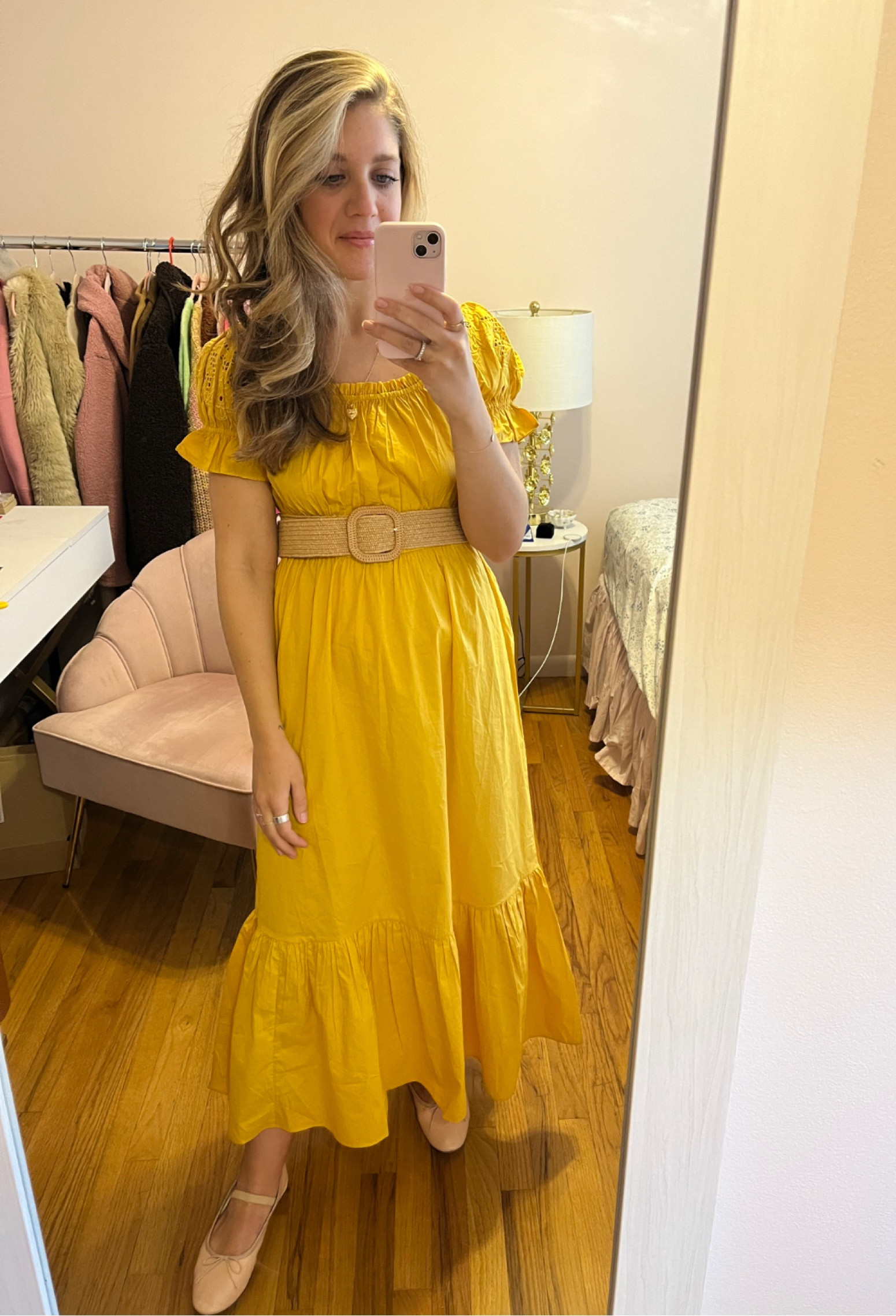 Yellow dress, eyelet dress, smocked dress, h&m, raffia belt, spring outfit, summer outfit 

#LTKunder100 #LTKstyletip