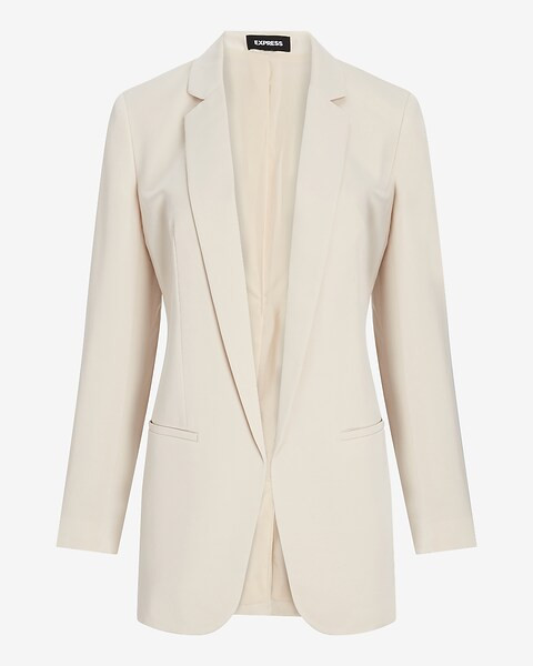 Satin Open Front Boyfriend Blazer | Express