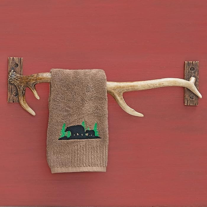 BLACK FOREST DECOR Antler Ridge Towel Bar – Rustic Polyresin Bathroom Hardware, 23" W x 6.25" D... | Amazon (US)