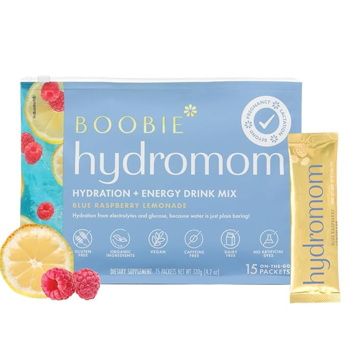 Boobie Hydromom Superfood Electrolyte Drink Mix, Blue Raspberry Lemonade | Refreshing Energy & Hy... | Amazon (US)