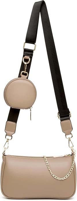 Herald Quilted Small Crossbody Bag for Women, Trendy Design Shoulder Side Handbag Clutch with Coi... | Amazon (US)