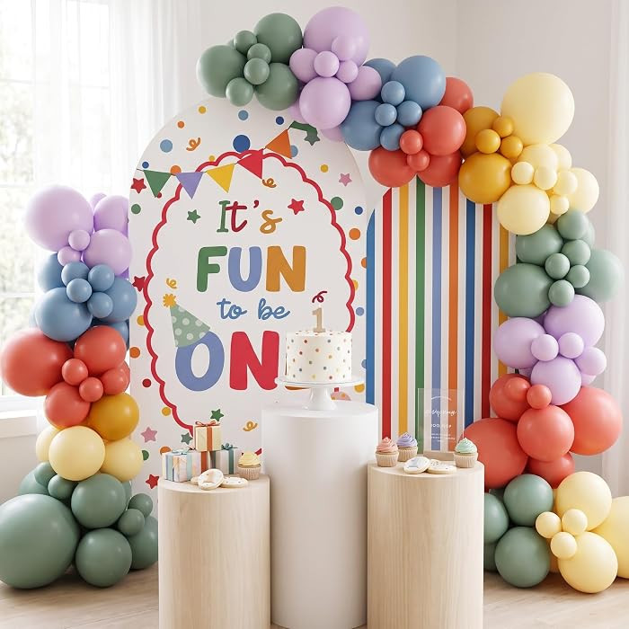 2 Set Fun to be One Cartoon Arch Backdrop Covers | Amazon (US)