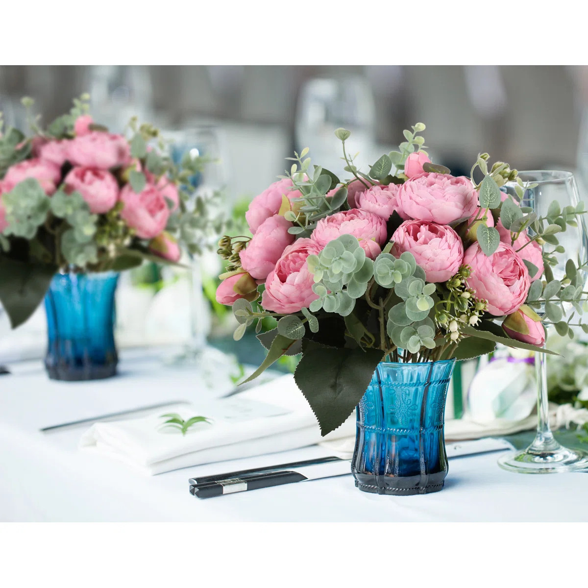 4 Bundles Peonies Artificial Flowers Silk Fake Flowers Bouquets For Home Wedding Decoration Table... | Wayfair North America