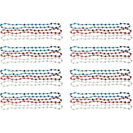 24 Pack American Stars Bead Necklaces in Red, White and Blue for Patriotic, 4th of July Party Favor  | Walmart (US)