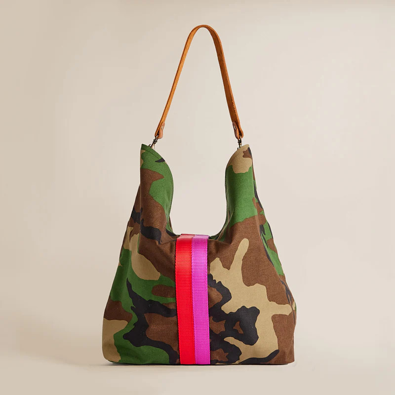 Jane - Nylon Camo with Pink & Red Stripe | Parker Thatch