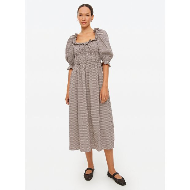 Brown Western Gingham Midaxi Dress 12 | Tu Clothing