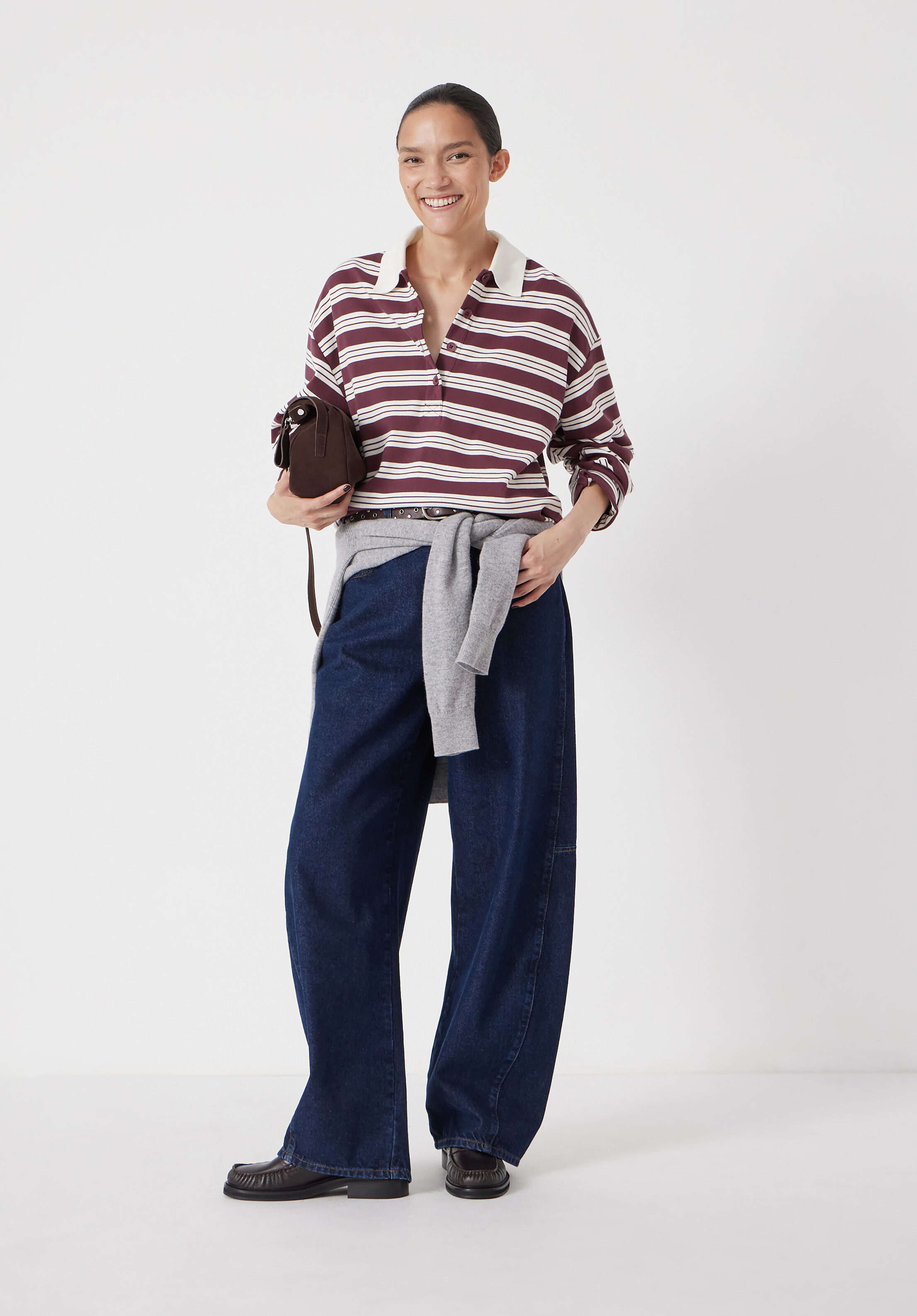 Cotton Striped Polo Top | Hush UK