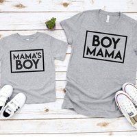 Personalised matching boy mama tshirt set, matching mother and baby tshirt, tshirt set, twinning, ba | Etsy (US)