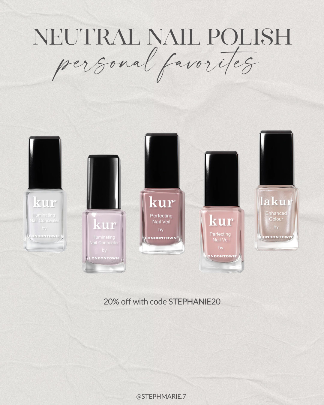 My favorite neutral nail polishes for strong, healthy nails! Use code STEPHANIE20 for 20% off! 

 #LTKSeasonal #LTKOver40 #LTKBeauty