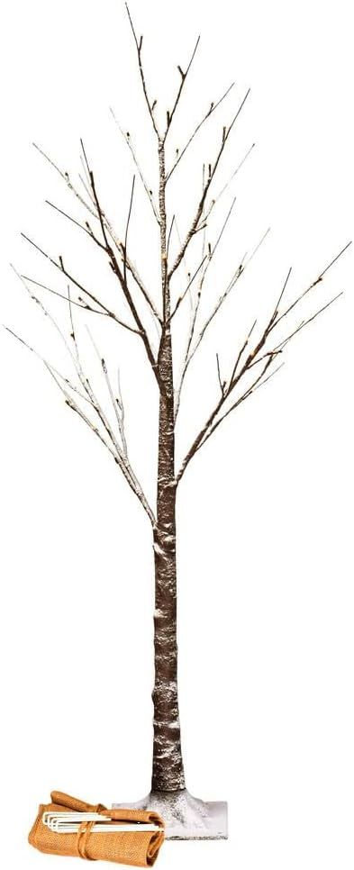 Vickerman 4' Brown Frosted Twig Tree, Warm White 3mm Wide Angle LED Lights | Amazon (US)