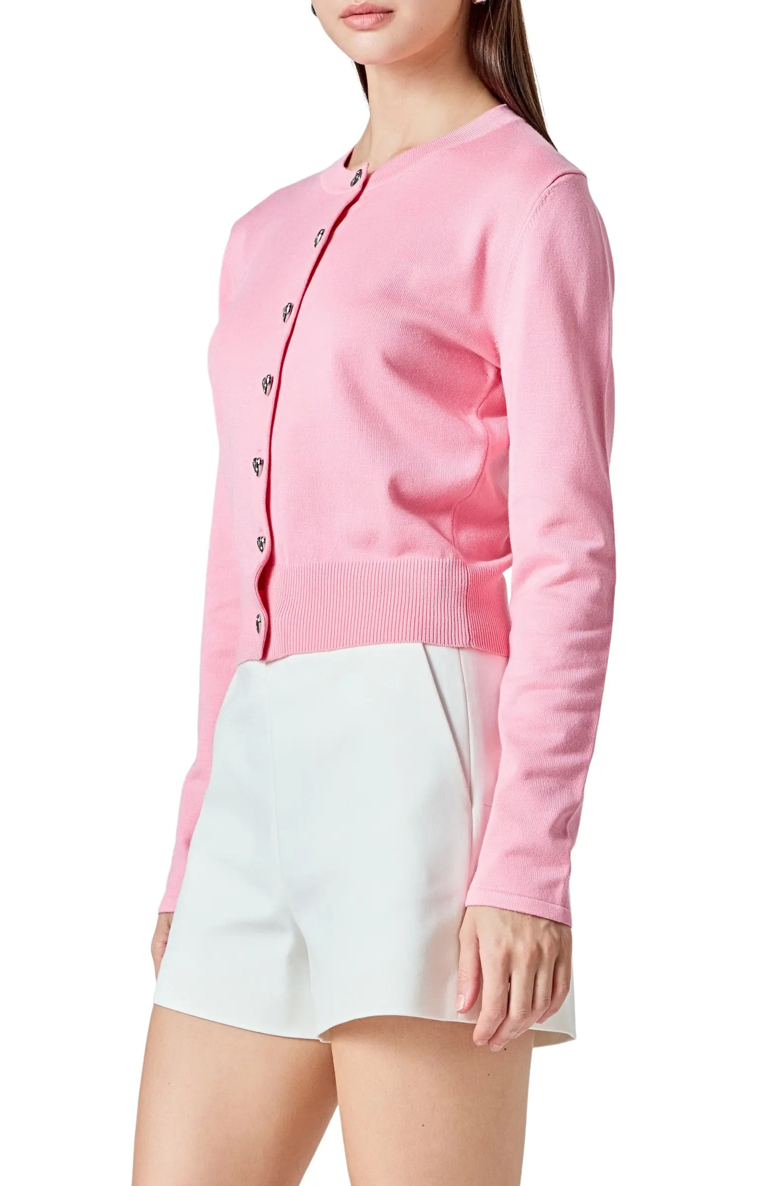 Heart Button Cotton Cardigan | Nordstrom