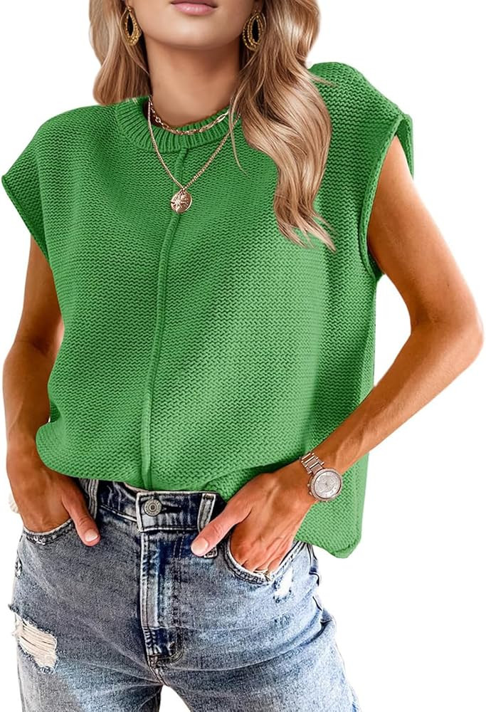 Womens Spring Fashion 2026 Summer Tops Boho Sweater Trendy Western Casual Cap Sleeve Rodeo Vest C... | Amazon (US)