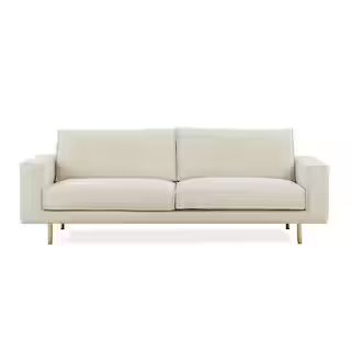 Poly and Bark Miami 85.8 in. Alabaster White Fabric 3 Seats Sofa | The Home Depot