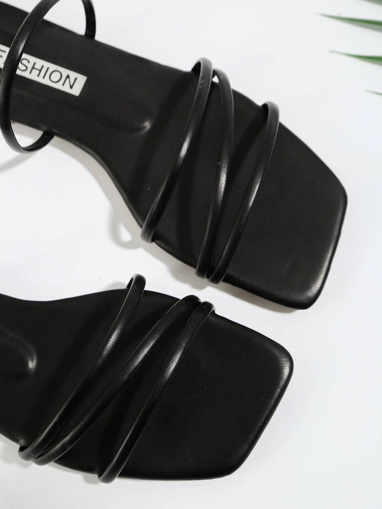 Women Minimalist Slide Sandals, Elegant Summer Flat Sandals | SHEIN