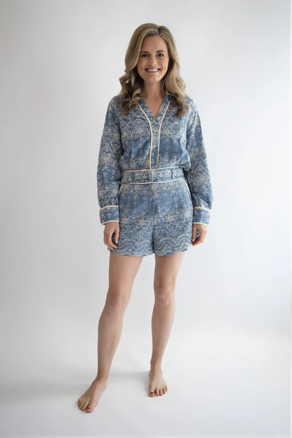 Embroidered Eyelet Button Down Shirt | Edit No. 5 Boutique