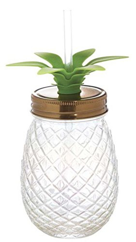 Slant Collections 16 Ounce Glass Pineapple Sipper Clear | Amazon (US)