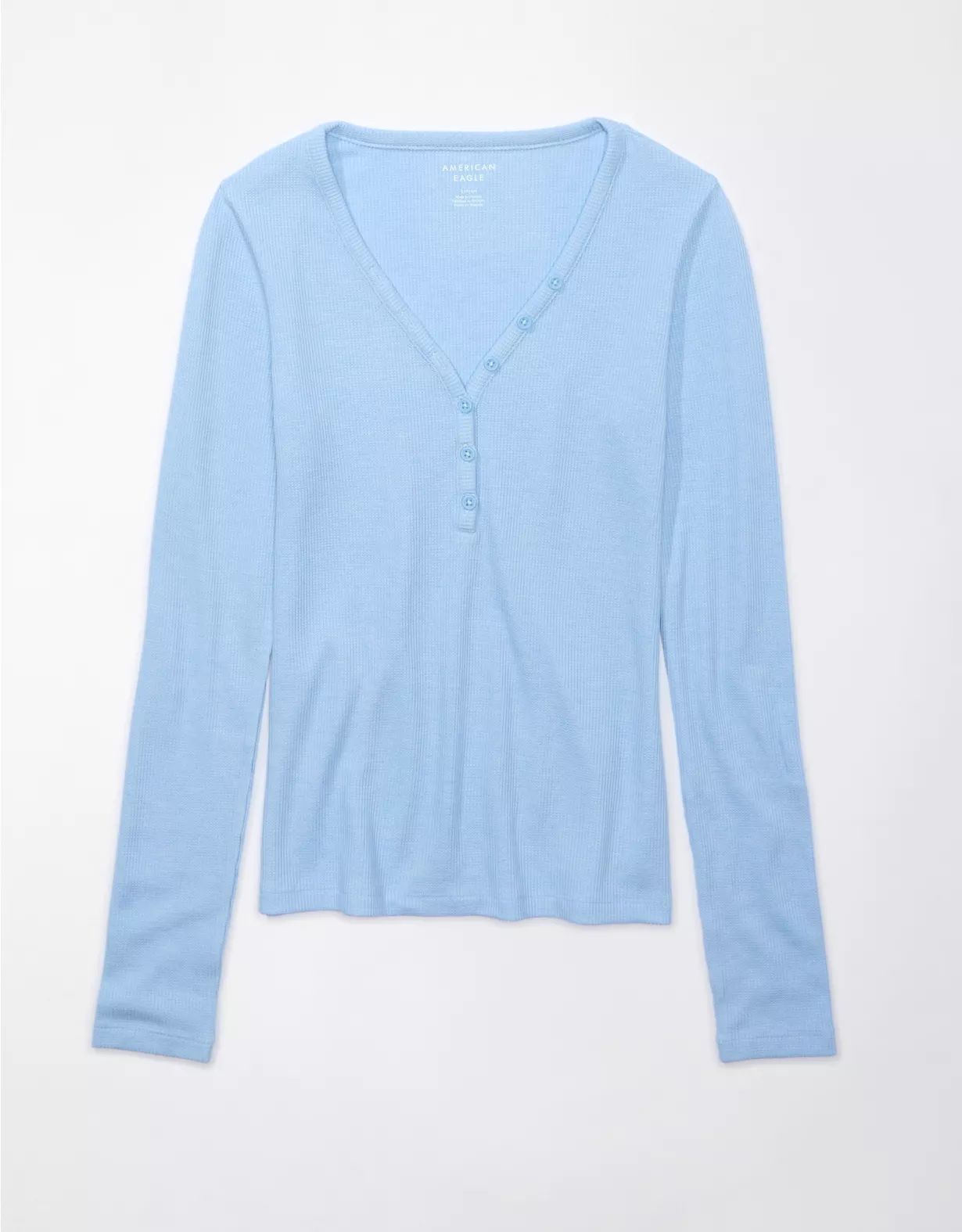 AE Waffle Long-Sleeve Henley Tee | American Eagle Outfitters (US & CA)