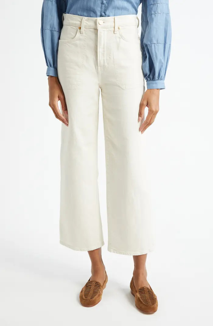 Veronica Beard Crosbie High Waist Crop Wide Leg Jeans | Nordstrom | Nordstrom