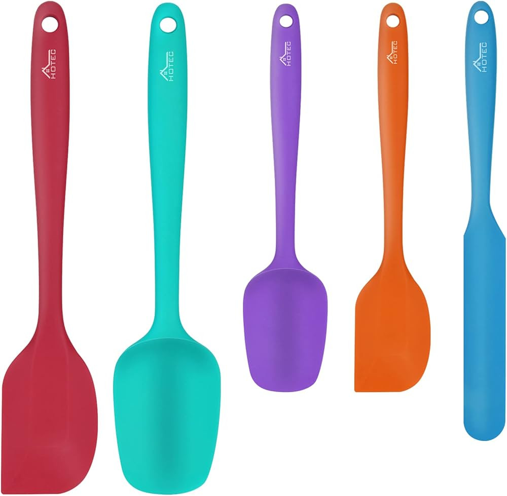 HOTEC Food Grade Silicone Rubber Spatula Set for Baking, Cooking, and Mixing High Heat Resistant ... | Amazon (US)