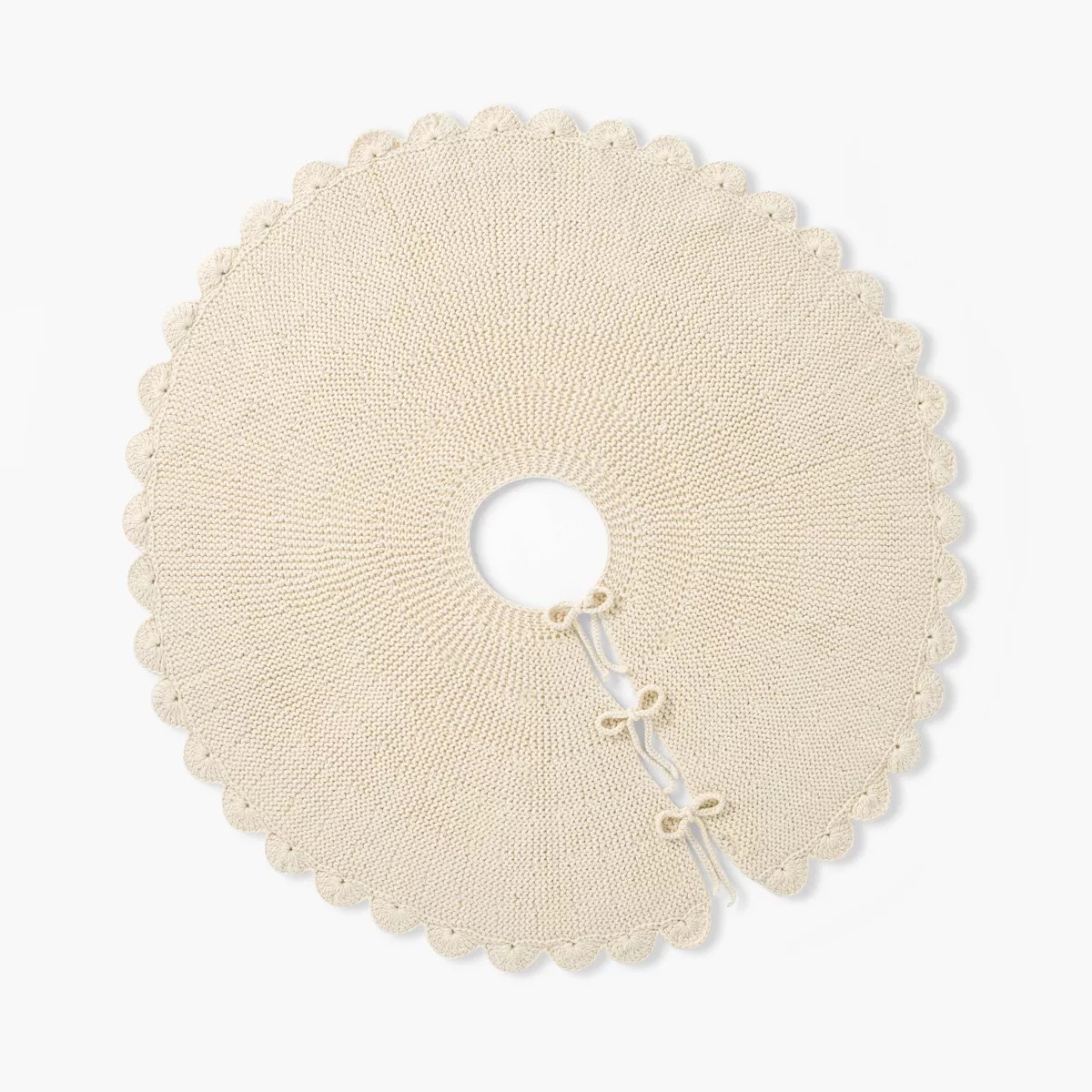 Scalloped Knit Tree Skirt Cream - Threshold™ designed with Studio McGee | Target