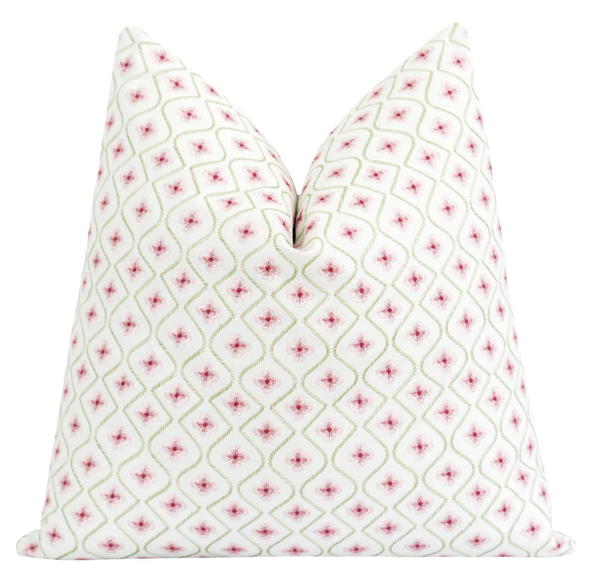 Norwich Petal Pink Embroidered Floral Pillow | Land of Pillows