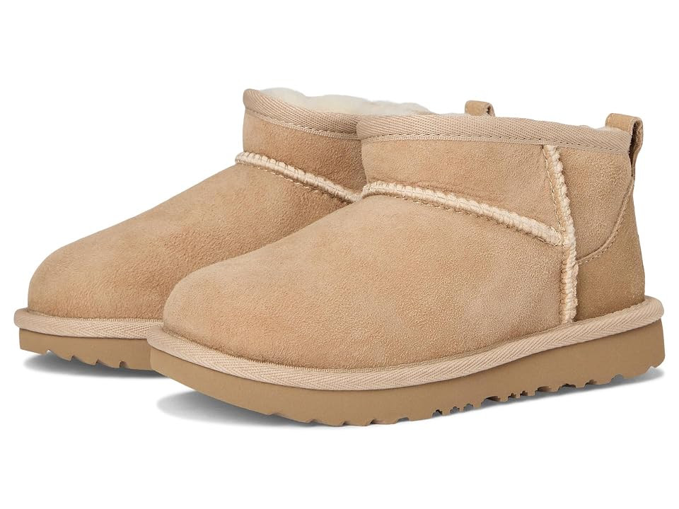 UGG Kids Classic Ultra Mini (Toddler) Kid's Shoes Sand : 10 Toddler M, Leather/Suede | Zappos