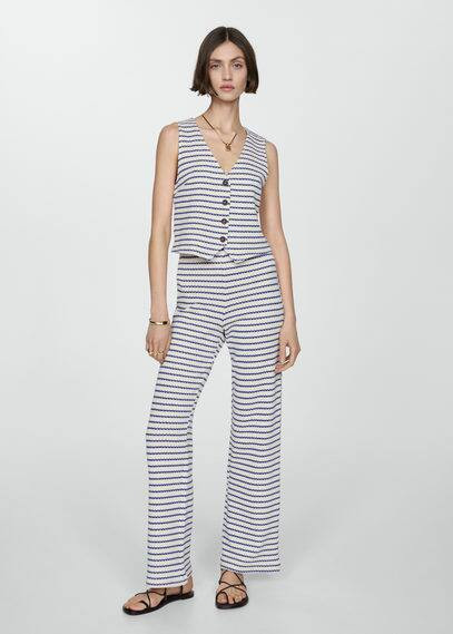 Crochet striped top | MANGO (US)