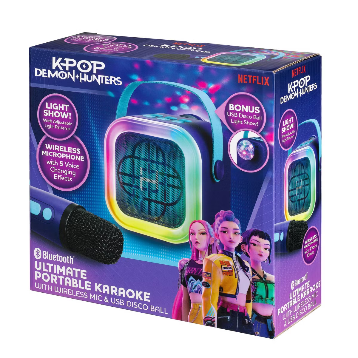 K-Pop Demon Hunters Bluetooth Mini Karaoke with Wireless Mic and USB Disco Ball | Target