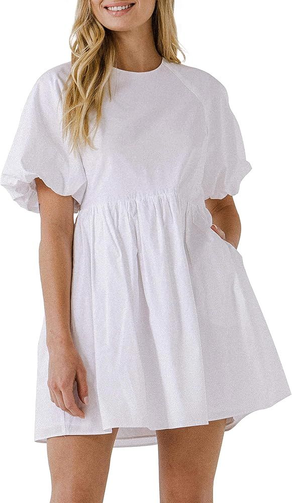 English Factory Women's Short Balloon Sleeve Mini Dress | Amazon (US)