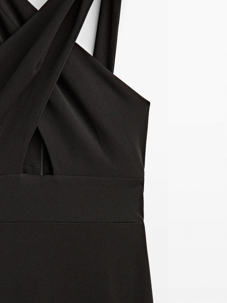 Langes Neckholder-Kleid in Wickeloptik - Studio | Massimo Dutti US