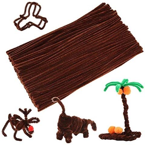 Iooleem 200pcs Brown Pipe Cleaners, Chenille Stems, Pipe Cleaners for Crafts, Pipe Cleaner Crafts... | Amazon (US)