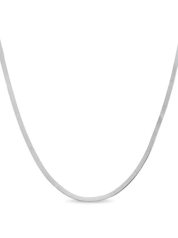 Sterling Silver Herringbone Chain Necklace 18 inches - Walmart.com | Walmart (US)