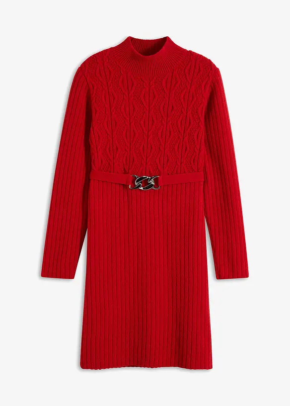 Strickkleid mit Gürtel | Bonprix DE