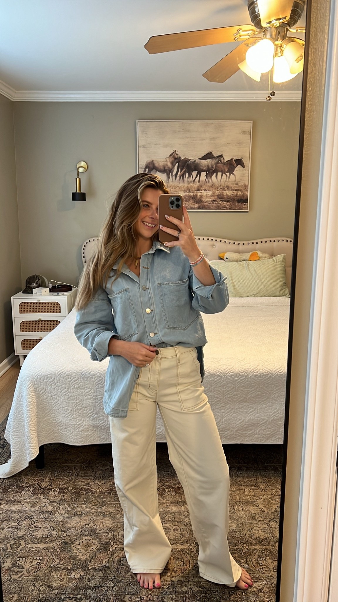 Ready to play Mahjong!! Walmart jeans are you kidding
Me?! True size 2 and Amazon button up!! 

#LTKootd #LTKspringtrends #LTKspring