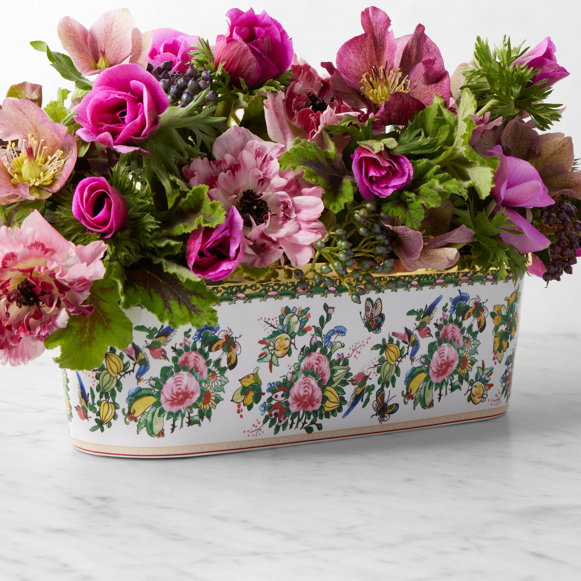 Famille Rose Rectangular Vase with Frog | Williams-Sonoma