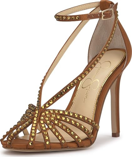 Jessica Simpson Jittale Embellished High Heel Sandal, Golden Copper, 6.5 | Amazon (US)