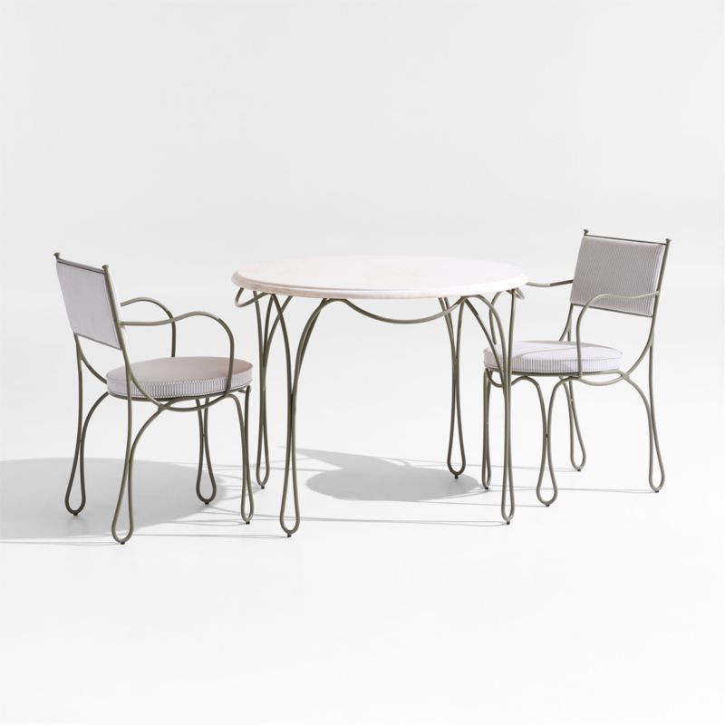 The Harpen Metal Bistro Outdoor Dining Set by Jake Arnold | Crate & Barrel | Crate & Barrel