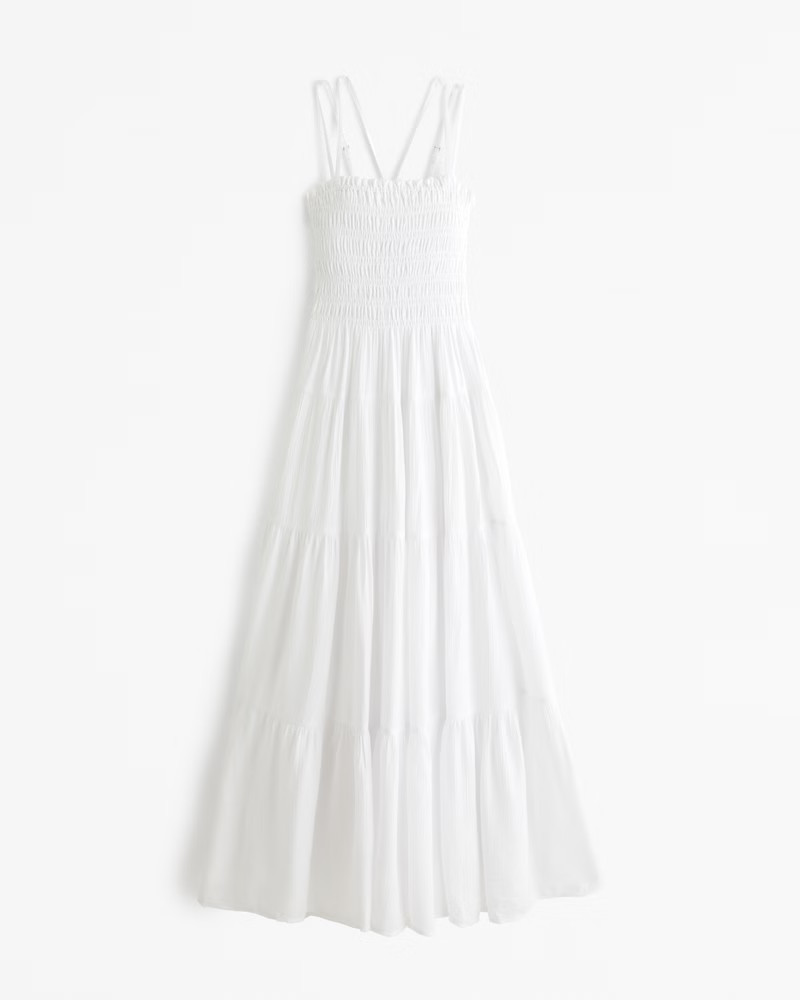 Women's Smocked Bodice Maxi Dress | Women's | Abercrombie.com | Abercrombie & Fitch (US)