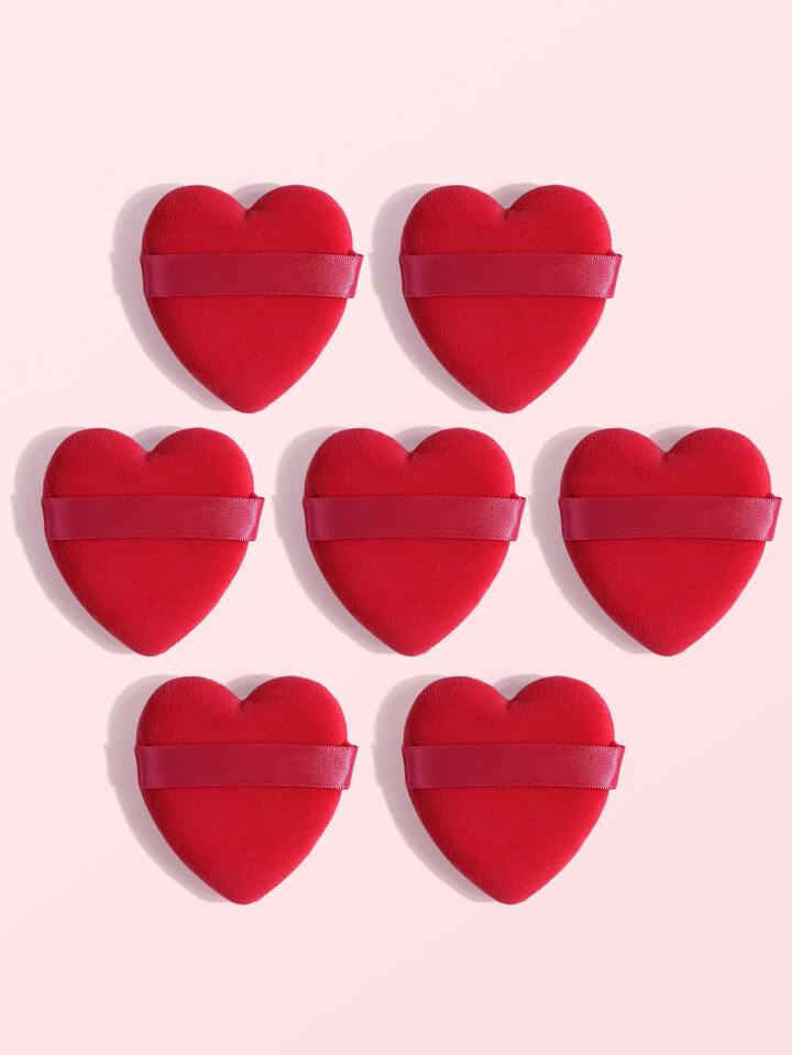MAANGE 7pcs Heart-Shaped Powder Puff For Dry Use,Soft And Skin Friendly Makeup Puff,Makeup Tools ... | SHEIN
