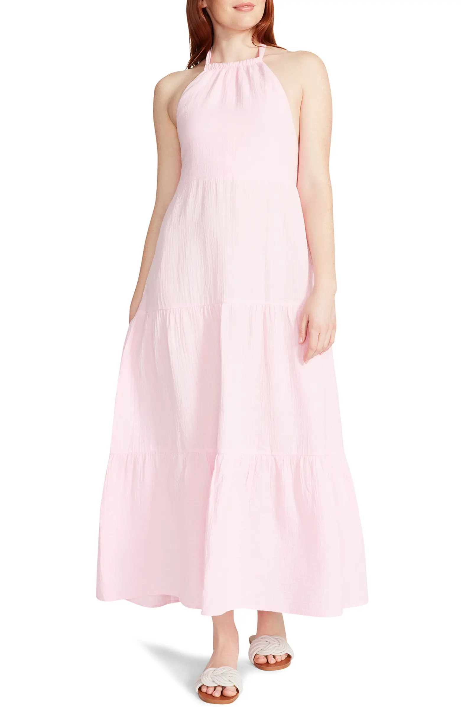 Briella Halter Cotton Midi Dress | Nordstrom
