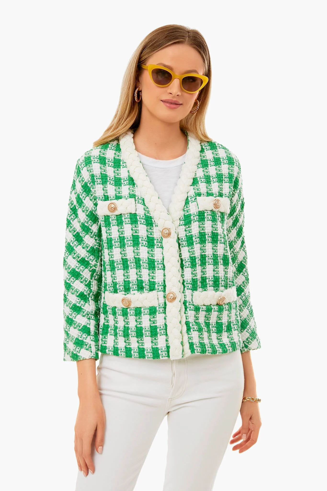 Emerald Green Clodagh Tweed Jacket | Tuckernuck (US)