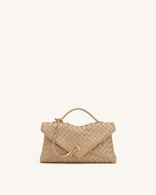 Celeste Woven Envelope Bag - Khaki | JW PEI US