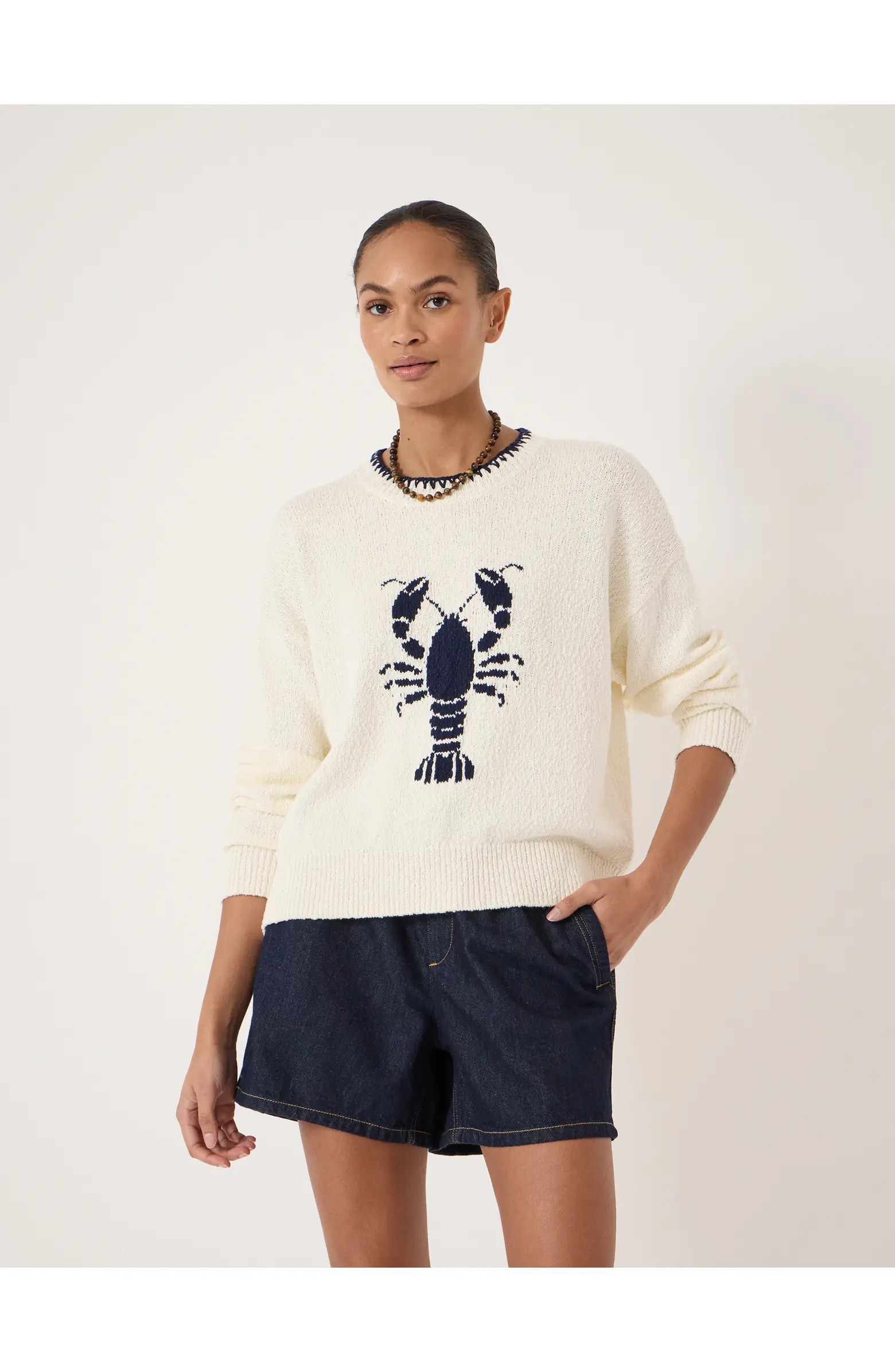 Hallie Crew Neck Lobster Graphic Sweater | Nordstrom